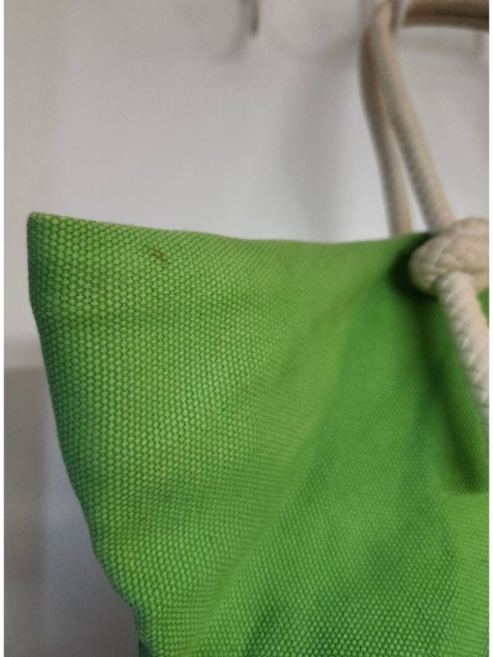 Kate Spade Lime Green G&T Beach Tote Bag Rope Handles Heavyweight Canvas - Picture 3 of 15